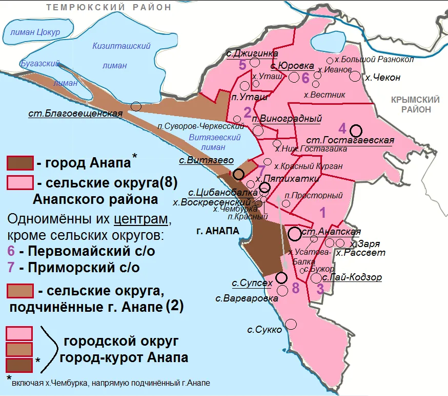 Карта города-курорта Анапа